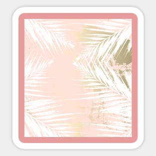 Cute Rose Gold Tropical Palm Trees Foliage Pattern Sticker